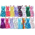 thumbnail image 4 of A-Waroom 32PC/Set Doll Accessories for 12 Inch Dolls,10 Fashion Dresses,5 Pair Shoes,6 Necklaces,6 Crowns,2 Glasses, 4 of 6