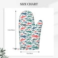 thumbnail image 2 of Cauagu Colorful Shark Print Oven Mitts 2 Piece Set,BBQ Gloves Grilling Gloves Kitchen Silicone Oven Gloves Heat Resistant Oven Mitts for Barbecue Cooking & Baking, 2 of 6