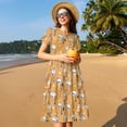 thumbnail image 4 of Easygdp Beer In Glasses para Vestido Transpirable de Mujer, Vestido Suelto de Manga Corta con Pliegues y Bolsillos para el Verano, 4 of 6