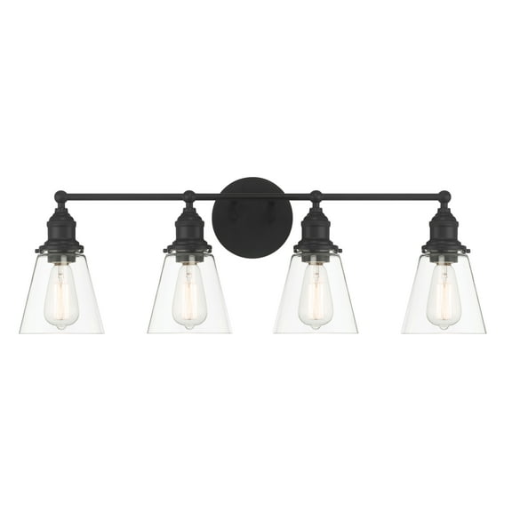 Minka Lavery 5684 Barwell 4 Light 33" Wide Vanity Light - Coal
