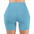 thumbnail image 5 of Tumotour Yoga Athletic Shorts For Women High Waisted Pants Workout Shorts Hip Stretch Underpants Running Pants Tennis Shorts Biker Shorts With Pockets, 5 of 8