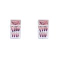 thumbnail image 3 of maskred 1 Set French Tip Press on Nails Gradient Extension Fingernails Tips Removable Fashion Wraps Full Cover DIY Manicure Kit Type 17 2g glue,24Pcs jelly 2Set, 3 of 6