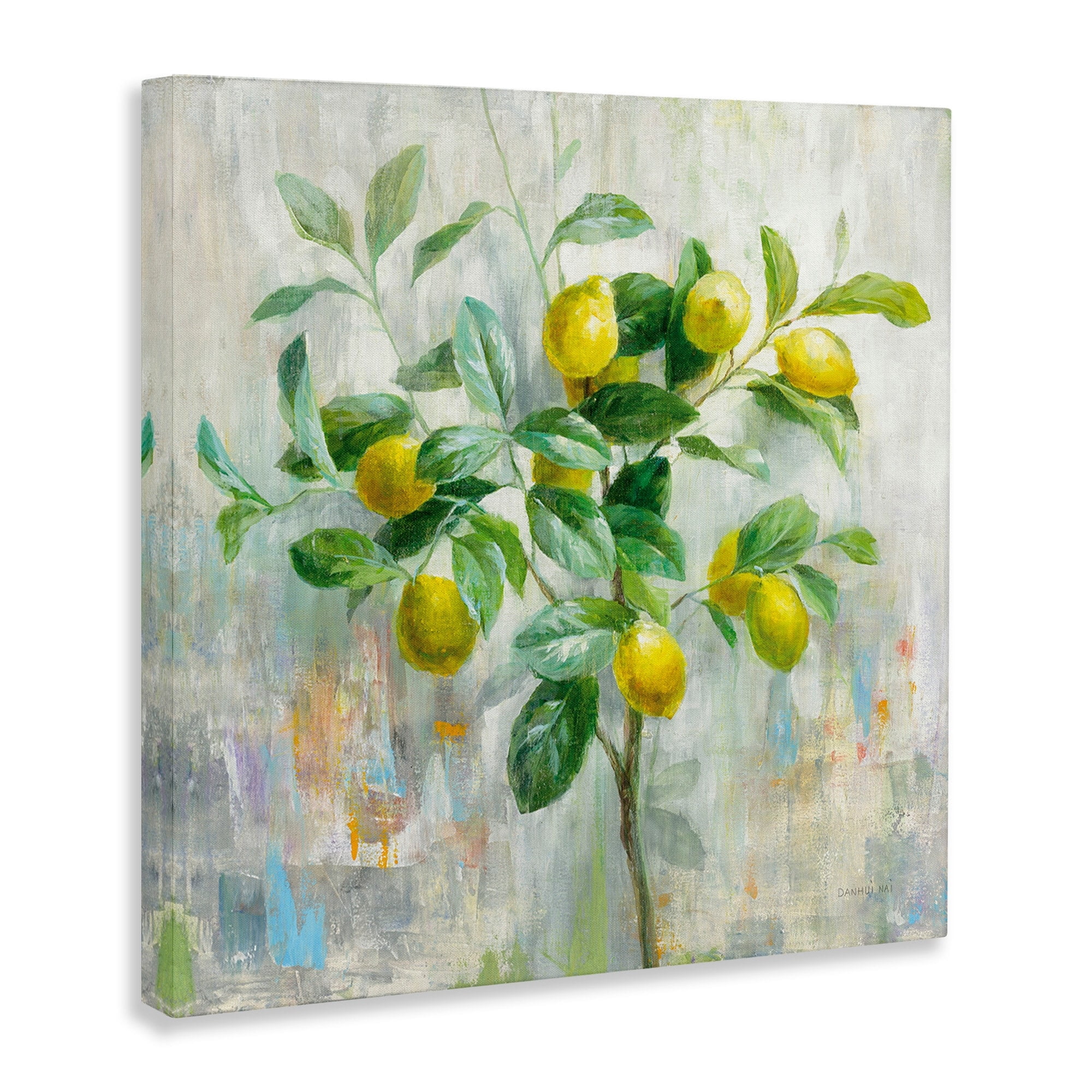 Stupell Industries Abstract Lemon Tree Branch Fruit Multicolor Painting Canvas Wall Art Design by Danhui Nai, 30" x 30"