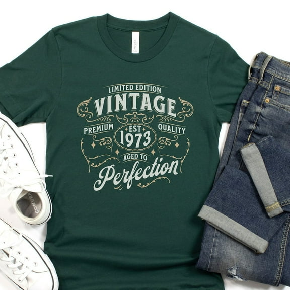 DOPASHIRT Vintage 1973 Shirt, 50Th Birthday Shirt, 50Th Birthday Gift For Men, 50Th Birthday Gift For Women, Funny Birthday Shirt, Aged To Perfection Unisex S-5XL Hot Trending Shirt