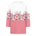 thumbnail image 4 of Endives Women's 3/4 Sleeves Blouse Tops Round Neck Printed Womens Blouse T Shirt Basic Tee Spring Outfit, 4 of 5
