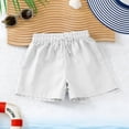 thumbnail image 6 of Atogsazn Kids Boys Summer Shorts Childrens Casual Athletic Elastic Waist Short Pants Drawstring Beach Pants with Pocket 02-White 8-9 Years Fashion, 6 of 6