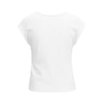 thumbnail image 4 of Women’s Ribbed Cap Sleeve Cowl Neck Top Casual Slim Fit Short Sleeve Shirt Soft Stretch Knit Blouse for Work Office Daily Wear, 4 of 5