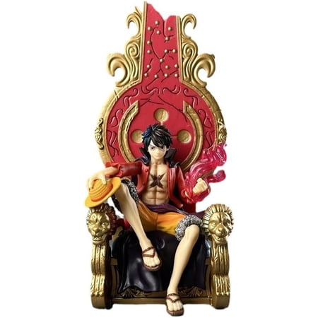 Luffy Figure Sitting Throne Nika Luffy Action Figures 32cm/12.6inch Handmade PVC Cartoon Manga Character Model Statue Collectible Craft Gift (Primary Color)