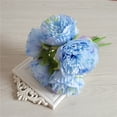 thumbnail image 4 of Decoración de bodas para el hogar, ramo de novia falso de peonías con flores artificiales, flores de seda, diseño de vanguardia, 4 of 9