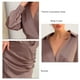 thumbnail image 5 of Vestido Fruncido, Elegante, Transpirable, Elegante, Satinado, Con Cuello En V, Cuello Vuelto Suave Para Mujer Para Citas Y Fiestas ANGGREK No, 5 of 6