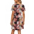 thumbnail image 4 of UVN Summer Dresses for Women Boho Floral Print Midi Dresses Casual Short Sleeve U Neck Beach Sundress with Pockets, 4 of 9