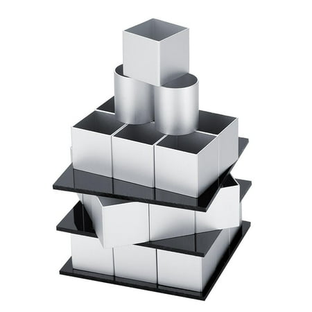

Tebru Rubik Cake Mold Three-Layer Cake Bake Mold 3D Metal Cube Cake Mold Three-Layer Rotation Mousse Cake Dessert Bake Mold Tool
