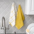thumbnail image 5 of T-fal Solid & Checked Parquet Kitchen Towels, 2-Pack, Lemon, 5 of 7