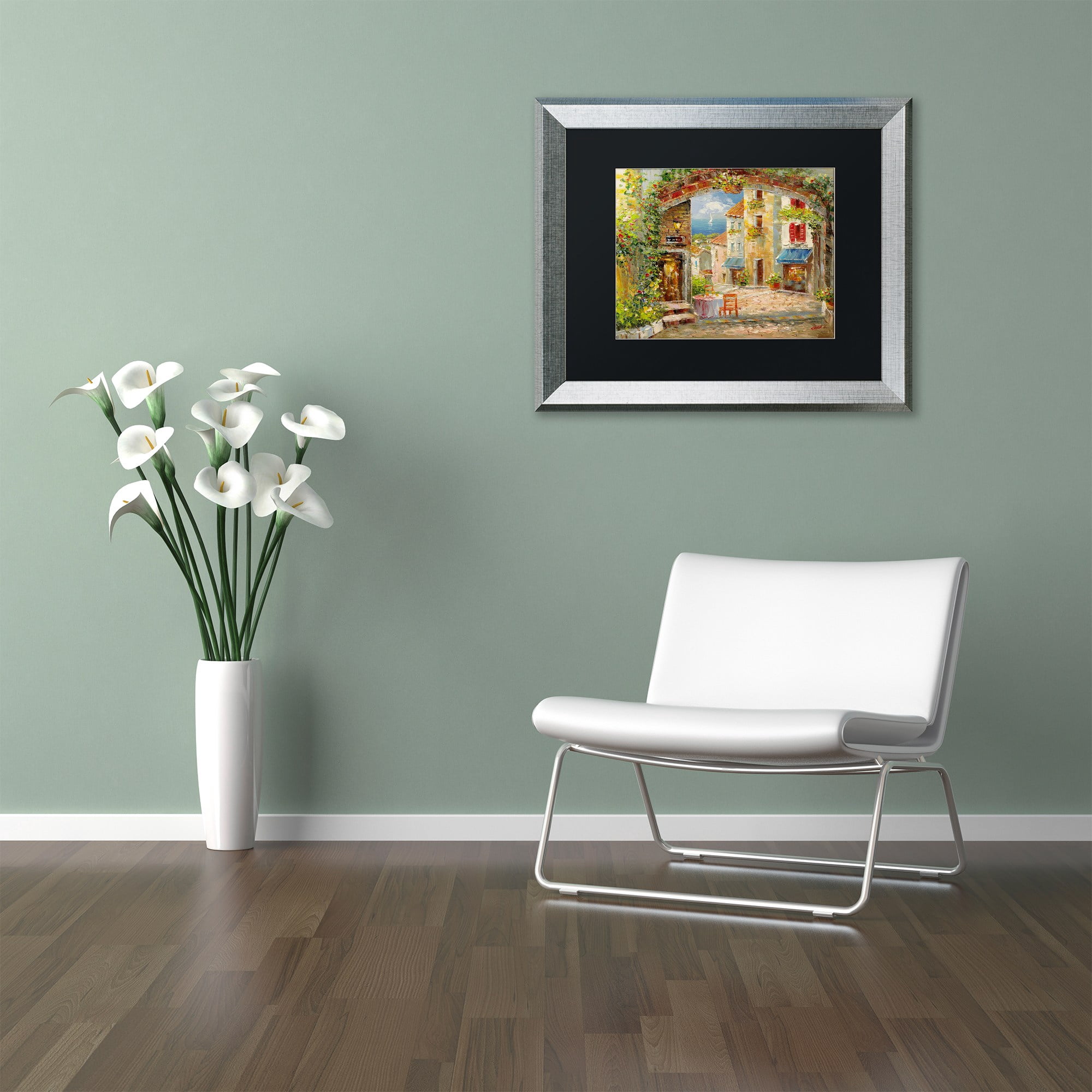 Trademark Fine Art "Capri Isle" Canvas Art by Rio Black Matte, Silver Frame