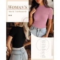 thumbnail image 3 of Tops Huukeay para mujer, cuello alto, manga corta, algodón, 3 of 7