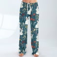 thumbnail image 4 of JGNGSHN Cozy Easter Bunny Pajamas Women's Soft Sleepwear Lounge Pants Wide Leg Pjs with Stretch Waistband, 4 of 7