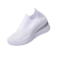 thumbnail image 2 of Miluxas Women Wide Width Breathable Walking Comfortable Slip on Sneakers,Non Slip Arch Support Slip on Shoes White 9.5(43), 2 of 9