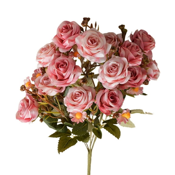 JeashCHAT Artificial Roses Peonies Daisies Flowers Rustic Silk Flowers Bouquet for Vase Centerpiece Table Wedding Party Home Decor