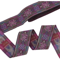 7.7 Yards Jacquard Ribbon 2 inch Vintage Embroidered Jacquard Trim Orchid Woven Fabric Ribbons Ethnic Floral Ribbon Fabric Trim for DIY Sewing Clothing Home Decor Craft