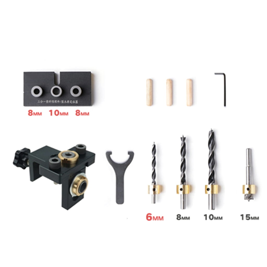 Adjustable Woodworking 3 in 1 Doweling Jig Pocket Hole Jig Drilling Guide Locator For Furniture Connecting Hole