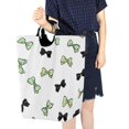 thumbnail image 7 of Foldable Laundry Hamper Bag with Handles Dirty Clothes Basket 12.6" x 11" x 22.7" Green and Black Bows, 7 of 7