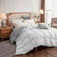 thumbnail image 2 of Pure Eco Bedding Comforter Alaskan King 120X132, Duvet Insert, Quilted Comforter with Corner Tabs, Lightweight Quilt, Down Alternative Hotel Comforter Oversized Alaskan King 120X132 White/Silver Gray, 2 of 9