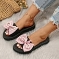 thumbnail image 6 of Xfvqtps Slide Sandals Women Flatform Bow Lace Decor Open Toe Non Slip Lightweight Breathable Summer Beach Sandals Pink, 6 of 8