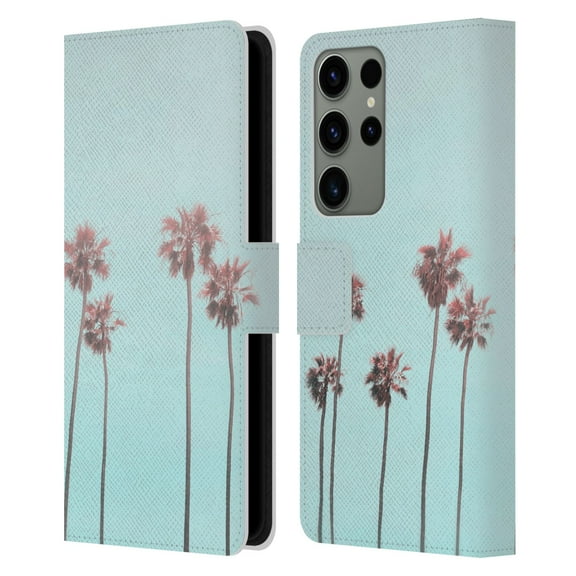 Head Case Designs Officially Licensed LebensArt Pastels Paradise Palm Leather Book Wallet Case Cover Compatible with Samsung Galaxy S23 Ultra 5G