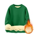 thumbnail image 7 of Men's Warm Crewneck Sherpa Lined Fleece Sweatshirt Pullover Tops Green XL, 7 of 7