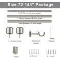 thumbnail image 6 of Heavy Duty Curtain Rods, 1 1/8 Inch Diameter Single Curtain Rod 72-144Inch(6-12ft) Extendable Length with End Caps Adjustable Modern Brackets-Matte Nickel, 6 of 13