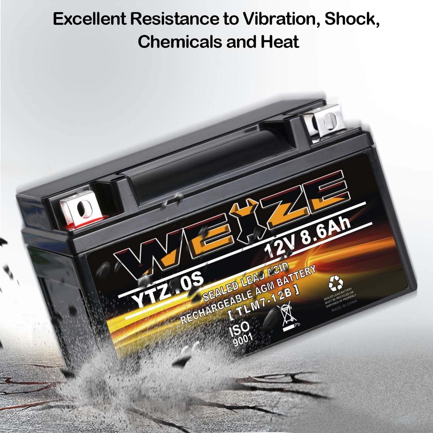 YTX14 BS ATV Battery High Performance - Maintenance Free - Sealed AGM YTX14-BS Motorcycle Battery compatible with Honda Suzuki Kawasaki Yamaha scooter snowmobile