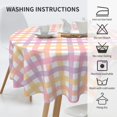 thumbnail image 5 of Spring Round Tablecloth 60 Inch Pink Plaid Easter Fabric Gingham Table Cloth Decorative Washable Spillproof Wrinkle Free Spring Multicolor Checkered Table Cover for Indoor Outdoor Home Decor Party, 5 of 6