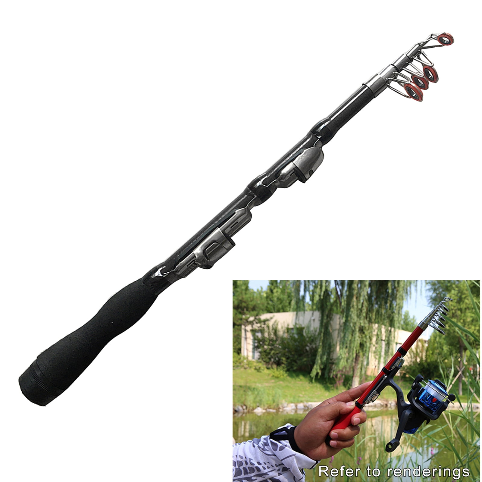 Carbon Telescopic Fishing Rod Sea Boats Fishing Pole - .0m, 1.0m 1.5m