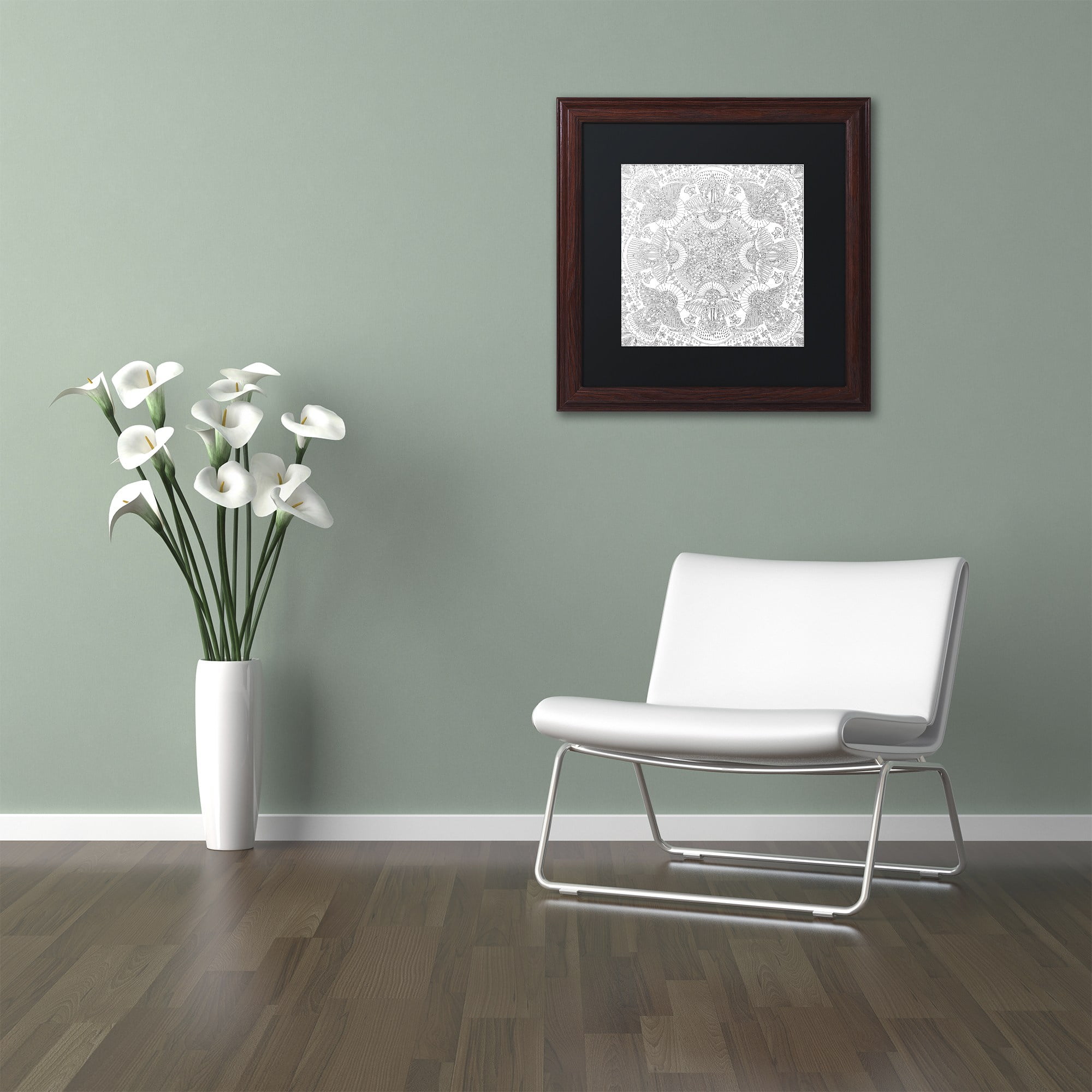 Trademark Fine Art "Christmas Angels" Canvas Art by Hello Angel, Black Matte, Wood Frame