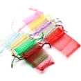 thumbnail image 5 of 50pcs/lot Adjustable Organza Bags Drawstring Jewelry Packaging Favors Cake Pouches Candy Wedding Packing Present Pouches 4Size Gold Color 13x18cm, 5 of 6
