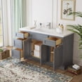 thumbnail image 4 of 54 in. W x 21 in. D x 32.5 in. H Bath Vanity Cabinet without Top in Silver, 4 of 5
