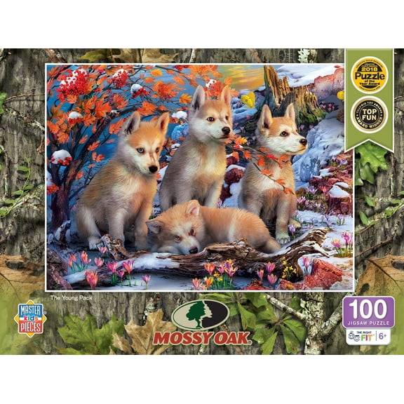 MasterPieces 100 Piece Jigsaw Puzzle - Mossy Oak The Young Pack - 14"x19"