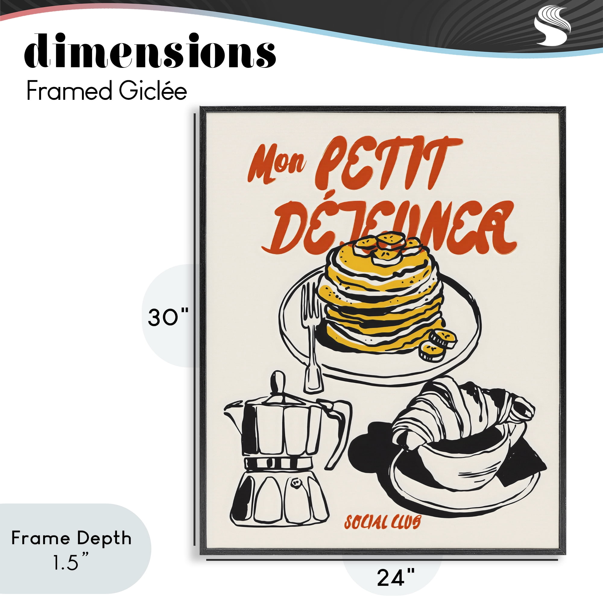 Stupell Industries My Breakfast Pancakes Spread Black Framed Giclee Art, design by The Prints Vibe