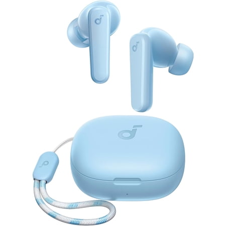 Soundcore by Anker P20i True Wireless Earbuds, 10mm Drivers with Big Bass, Bluetooth 5.3, 30H Long Playtime, Water-Resistant, 2 Mics for AI Clear Calls, 22 Preset EQs, Customization (Light Blue)