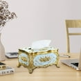 thumbnail image 4 of Btomtd Vintage Style Tissue Box Cover Acrylic Desktop Tissue Box Holder for Living Room Bedroom and Desktop Storage Plastic Cardboard Box, E, 4 of 6