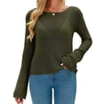 thumbnail image 2 of Long Sleeve Women's Casual Tulle Top Blouse Lightweight Knit Pullover Sweater, 2 of 7
