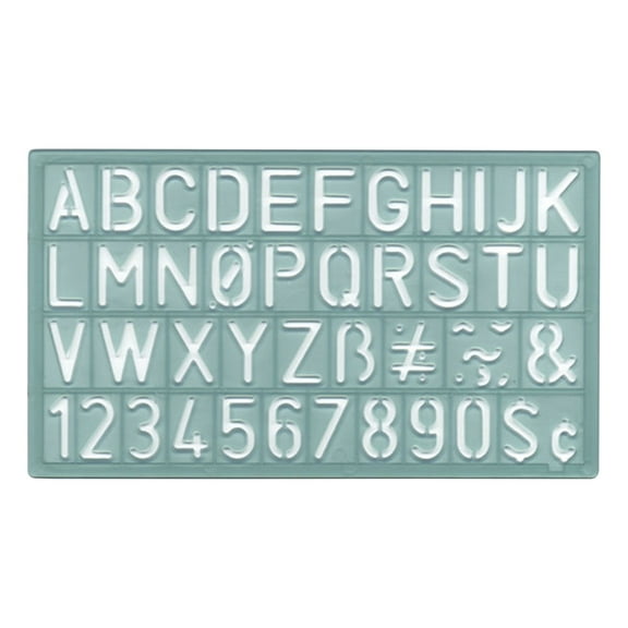Westcott Lettering Guide, Letters and Numbers, 5 x 10 Inches