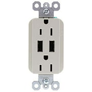 Legrand - Pass & Seymour Radiant TM826USBLACCV4 USB Charger Outlets with Duplex Tamper-Resistant 15A Wall Power Outlets