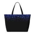 thumbnail image 2 of Hirioo Black Blue Glitter Sparkles for Large Capacity Beach Travel Bag for Women Men Foldable Beach Bags, Ideal for Travel, Beach, Pool, Picnic, and Family Outings, 2 of 7