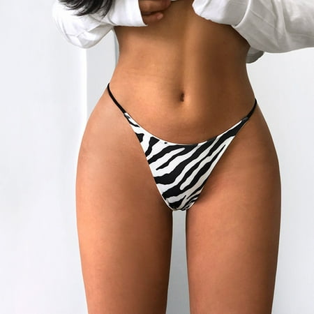 

YIWEI Women s Ladies Sexy G-String Bikini Thong Seamless Panties Lingerie Underwear Zebra Print L