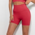 thumbnail image 4 of ZQGJB Women Scrunch Butt Lifting Seamless Shorts Booty High Waist Tummy Control Workout Fitness Yoga Leggings Ruched Booty Short Pants Red M, 4 of 8