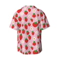 thumbnail image 5 of Uemuo Hand Drawn Strawberry Pattern Cotton Linen Short Sleeve Shirts,Casual Lightweight Button Down Shirts,Vacation Beach Summer Tops-, 5 of 7