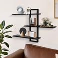 thumbnail image 4 of 3 Tier Wall Shelves,Decorative Floating Shelf for Wall,Plants Photo Shelf Storage Display Shelving Wood for Living Room Bedroom Kitchen Home Office Decor,Modern,Large,22 Inch(Black), 4 of 9