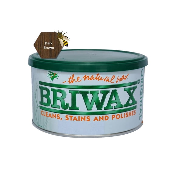 Briwax Dark Brown Original Furniture Wax Polish Cleans, Stains & Polishes, 16 Oz.
