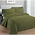 thumbnail image 3 of Fancy Linen Collection Luxury Bedspread Coverlet Solid Olive Green Oversize King/California King, 3 of 3